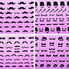 4tlg Gemischte Muster 3D Beard Design Nagel-Kunst-Aufkleber