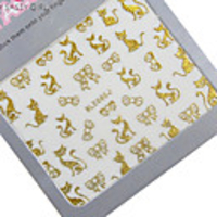 4tlg Metall 3D Nail Art Sticker Tiere