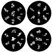 4tlg Nail Art Stempel,  der Bild-Schablonen-Platten B-Serie (No.41-44)