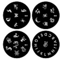 4tlg Nail Art Stempel,  der Bild-Schablonen-Platten B-Serie (Nr.49-52)