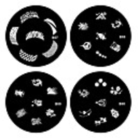 4tlg Nail Art Stempel,  der Bild-Schablonen-Platten B-Serie (Nr.57-60)