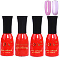 4tlg OV Red Bottle Soak-off UV Gel Set Top Coat Base 2 UV Gel Farbe Builder Gel (No.113-114,  15 ml)