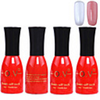 4tlg OV Red Bottle Soak-off UV Gel Set Top Coat Base 2 UV Gel Farbe Builder Gel (No.115-116,  15 ml)