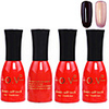 4tlg OV Red Bottle Soak-off UV Gel Set Top Coat Base 2 UV Gel Farbe Builder Gel (No.117-118,  15 ml)