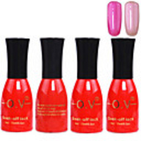 4tlg OV Red Bottle Soak-off UV Gel Set Top Coat Base 2 UV Gel Farbe Builder Gel (No.119-120,  15 ml)
