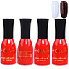 4tlg OV Red Bottle Soak-off UV Gel Set Top Coat Base 2 UV Gel Farbe Builder Gel (No.137-138,  15 ml)