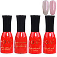 4tlg OV Red Bottle Soak-off UV Gel Set Top Coat Base 2 UV Gel Farbe Builder Gel (No.147-148,  15 ml)