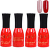 4tlg OV Red Bottle Soak-off UV Gel Set Top Coat Base 2 UV Gel Farbe Builder Gel (No.149-150,  15 ml)