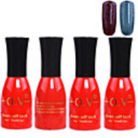 4tlg OV Red Bottle Soak-off UV Gel Set Top Coat Base 2 UV Gel Farbe Builder Gel (No.151-152,  15 ml)