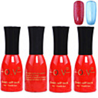4tlg OV Red Bottle Soak-off UV Gel Set Top Coat Base 2 UV Gel Farbe Builder Gel (No.161-162,  15 ml)