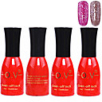 4tlg OV Red Bottle Soak-off UV Gel Set Top Coat Base 2 UV Gel Farbe Builder Gel (No.167-168,  15 ml)