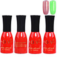 4tlg OV Red Bottle Soak-off UV Gel Set Top Coat Base 2 UV Gel Farbe Builder Gel (No.171-172,  15 ml)