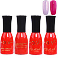 4tlg OV Red Bottle Soak-off UV Gel Set Top Coat Base 2 UV Gel Farbe Builder Gel (No.175-176,  15 ml)