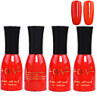 4tlg OV Red Bottle Soak-off UV Gel Set Top Coat Base 2 UV Gel Farbe Builder Gel (No.177-178,  15 ml)