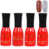 4tlg OV Red Bottle Soak-off UV Gel Set Top Coat Base 2 UV Gel Farbe Builder Gel (No.181-182,  15 ml)