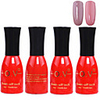 4tlg OV Red Bottle Soak-off UV Gel Set Top Coat Base 2 UV Gel Farbe Builder Gel (No.37-38,  15 ml)