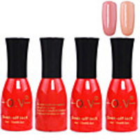 4tlg OV Red Bottle Soak-off UV Gel Set Top Coat Base 2 UV Gel Farbe Builder Gel (No.39-40,  15 ml)