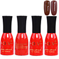 4tlg OV Red Bottle Soak-off UV Gel Set Top Coat Base 2 UV Gel Farbe Builder Gel (No.49-50,  15 ml)