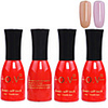 4tlg OV Red Bottle Soak-off UV Gel Set Top Coat Base 2 UV Gel Farbe Builder Gel (No.57-58,  15 ml)
