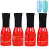 4tlg OV Red Bottle Soak-off UV Gel Set Top Coat Base 2 UV Gel Farbe Builder Gel (No.61-62,  15 ml)