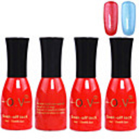 4tlg OV Red Bottle Soak-off UV Gel Set Top Coat Base 2 UV Gel Farbe Builder Gel (No.89-90,  15 ml)
