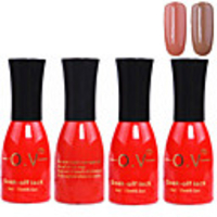 4tlg OV Red Bottle Soak-off UV Gel Set Top Coat Base 2 UV Gel Farbe Builder Gel (No.91-92,  15 ml)