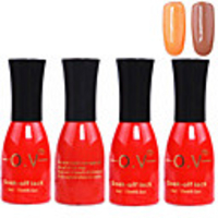 4tlg OV Red Bottle Soak-off UV Gel Set Top Coat Base 2 UV Gel Farbe Builder Gel (No.93-94,  15 ml)