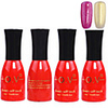 4tlg OV Red Bottle Soak-off UV Gel Set Top Coat Base 2 UV Gel Farbe Builder Gel (No.99-100,  15 ml)