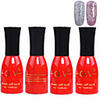 4tlg OV Red Bottle Soak-off UV Gel Set Top Coat Base 2 UV Gel Farbe Builder Gel (Nr.1-2,  15 ml)