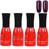 4tlg OV Red Bottle Soak-off UV Gel Set Top Coat Base 2 UV Gel Farbe Builder Gel (Nr.141-142,  15 ml)