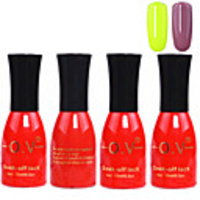 4tlg OV Red Bottle Soak-off UV Gel Set Top Coat Base 2 UV Gel Farbe Builder Gel (Nr.15-16,  15 ml)
