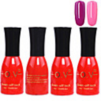 4tlg OV Red Bottle Soak-off UV Gel Set Top Coat Base 2 UV Gel Farbe Builder Gel (Nr.17-18,  15 ml)