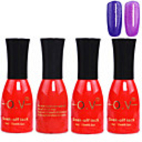 4tlg OV Red Bottle Soak-off UV Gel Set Top Coat Base 2 UV Gel Farbe Builder Gel (Nr.173-174,  15 ml)