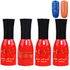 4tlg OV Red Bottle Soak-off UV Gel Set Top Coat Base 2 UV Gel Farbe Builder Gel (Nr.19-20,  15 ml)
