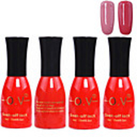 4tlg OV Red Bottle Soak-off UV Gel Set Top Coat Base 2 UV Gel Farbe Builder Gel (Nr.21-22,  15 ml)