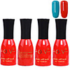 4tlg OV Red Bottle Soak-off UV Gel Set Top Coat Base 2 UV Gel Farbe Builder Gel (Nr.23-24,  15 ml)