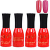 4tlg OV Red Bottle Soak-off UV Gel Set Top Coat Base 2 UV Gel Farbe Builder Gel (Nr.33-34,  15 ml)