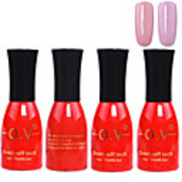4tlg OV Red Bottle Soak-off UV Gel Set Top Coat Base 2 UV Gel Farbe Builder Gel (Nr.45-46,  15 ml)