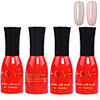 4tlg OV Red Bottle Soak-off UV Gel Set Top Coat Base 2 UV Gel Farbe Builder Gel (Nr.47-48,  15 ml)