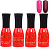 4tlg OV Red Bottle Soak-off UV Gel Set Top Coat Base 2 UV Gel Farbe Builder Gel (Nr.5-6,  15 ml)