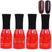 4tlg OV Red Bottle Soak-off UV Gel Set Top Coat Base 2 UV Gel Farbe Builder Gel (Nr.53-54,  15 ml)