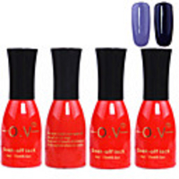 4tlg OV Red Bottle Soak-off UV Gel Set Top Coat Base 2 UV Gel Farbe Builder Gel (Nr.67-68,  15 ml)