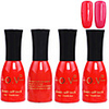 4tlg OV Red Bottle Soak-off UV Gel Set Top Coat Base 2 UV Gel Farbe Builder Gel (Nr.73-74,  15 ml)