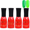 4tlg OV Red Bottle Soak-off UV Gel Set Top Coat Base 2 UV Gel Farbe Builder Gel (Nr.75-76,  15 ml)