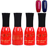 4tlg OV Red Bottle Soak-off UV Gel Set Top Coat Base 2 UV Gel Farbe Builder Gel (Nr.83-84,  15 ml)