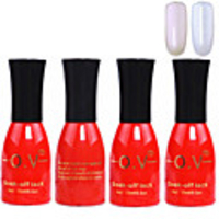 4tlg OV Red Bottle Soak-off UV Gel Set Top Coat Base 2 UV Gel Farbe Builder Gel (Nr.95-96,  15 ml)