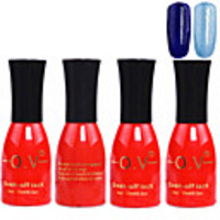4tlg OV Red Bottle Soak-off UV Gel Set Top Coat Base 2 UV Gel Farbe Builder Gel (Nr.97-98,  15 ml)