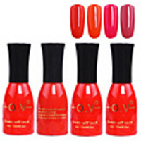 4tlg OV Tränken-weg-Flasche Rot-Süßigkeit mischte Farben UV Color Gel Polish Set (No.177-180,  15 ml)