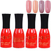 4tlg OV Tränken-weg-Flasche Rot-Süßigkeit mischte Farben UV Color Gel Polish Set (NO.37-40,  15 ml)