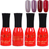 4tlg OV Tränken-weg-Flasche Rot-Süßigkeit mischte Farben UV Color Gel Polish Set (Nr.133-136,  15 ml)